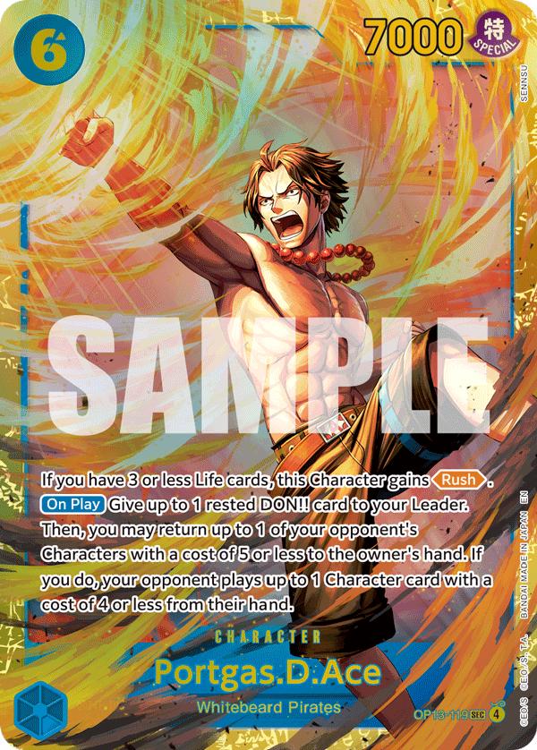 Portgas.D.Ace, Carrying on His Will #119 Pokémon card
